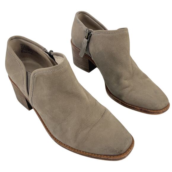 Caslon Beige Suede Heeled Booties Women's Size 6.5 Preowned - Picture 1 of 7